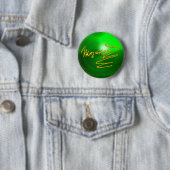 HOMAGE AAN MOZART Gold Handtekening Composer Green Ronde Button 5,7 Cm (In situ)