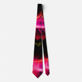 HOMAGE AAN MOZART /Pink Fuchsia Red Fractal Swirls Stropdas (Voorkant)