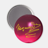 HOMAGE AAN MOZART, rode roze ruby Magneet (Voorkant / Achterkant)