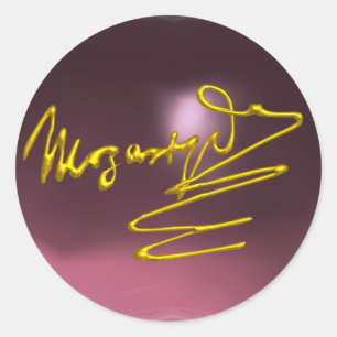 HOMAGE AAN MOZART, roze paarse amethist Ronde Sticker
