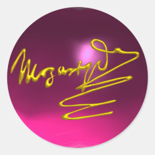 HOMAGE AAN MOZART, roze paarse amethist Ronde Sticker
