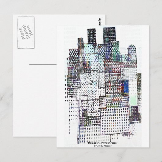 Homage naar Hundertwasser Briefkaart (Voorkant / Achterkant)