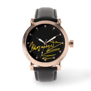 HOMAGE TOT MOZART Gold-handtekening van componist  Horloge