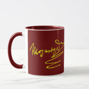HOMAGE TOT MOZART Gold Handtekening van componist  Mok