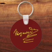 HOMAGE TOT MOZART Gold Handtekening van componist  Sleutelhanger (Voorkant)