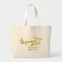 HOMAGE TOT MOZART Gold Handtekening van Composer W Grote Tote Bag