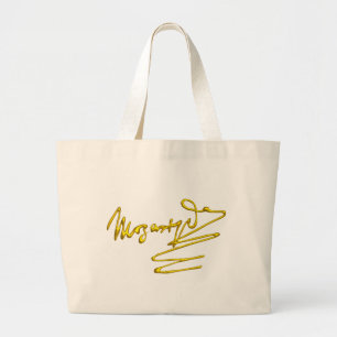 HOMAGE TOT MOZART Gold Handtekening van Composer W Grote Tote Bag