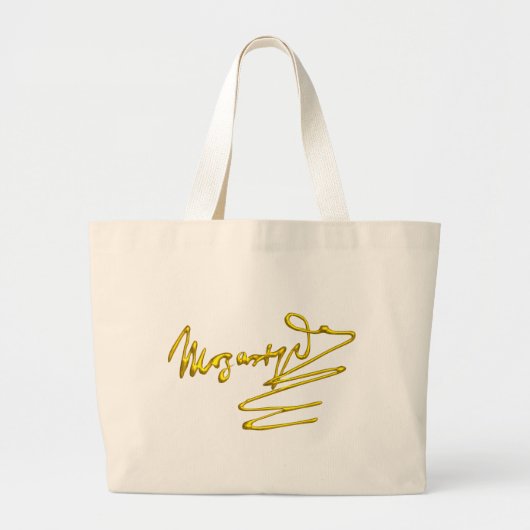 HOMAGE TOT MOZART Gold Handtekening van Composer W Grote Tote Bag (Voorkant)