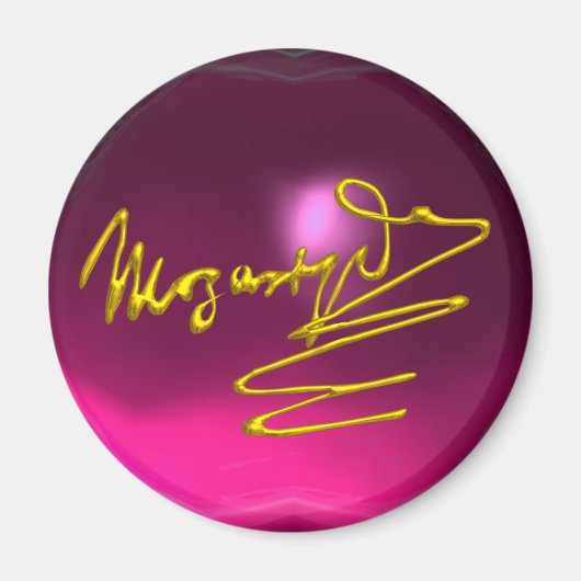 HOMAGE TOT MOZART, roze amethist Magneet (Voorkant)