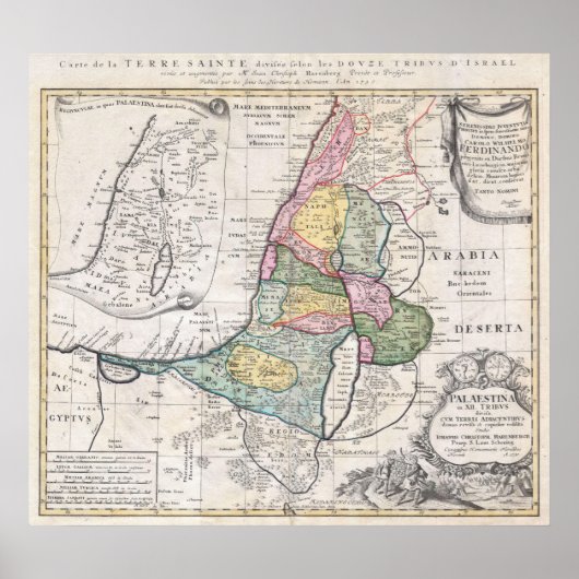 Homann Heirs Map - 1750 Poster (Voorkant)