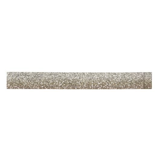 Hombre - Champagne Faux Glitter 3" Satijnen Lint (Voorkant)