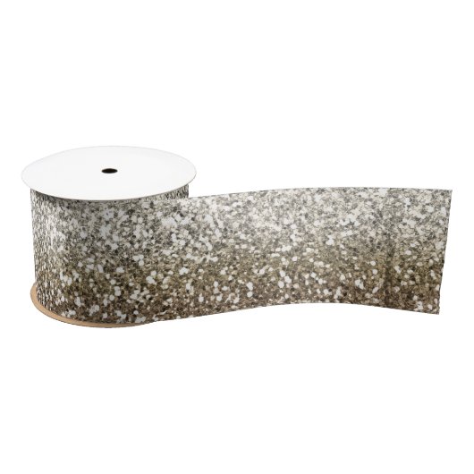 Hombre - Champagne Faux Glitter 3" Satijnen Lint (Spoel)