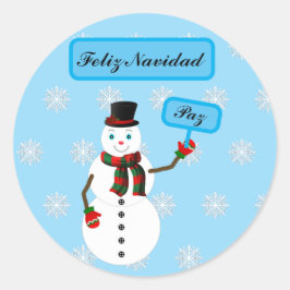 hombre de nieve ronde sticker