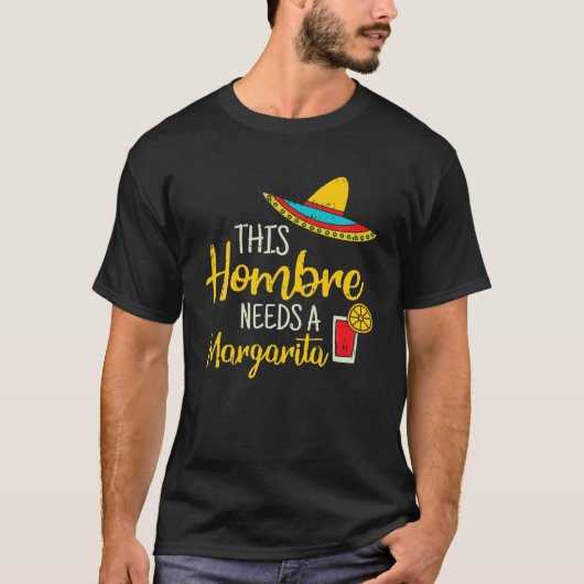 Hombre Margarita Mexican Fiesta Funny Cinco de May T-shirt (Voorkant)
