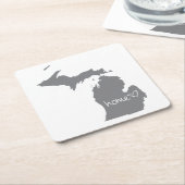 Home <3 Michigan Kartonnen Onderzetters (Schuin)