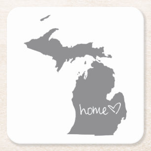 Home <3 Michigan Kartonnen Onderzetters
