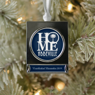 HOME Abbeville SC aangepast ornament Verzilverd Banner Ornament