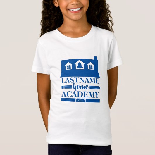 Home Academy Blue Homeschool House T-shirt (Voorkant)