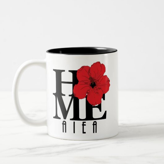 HOME Aiea Red Hibiscus Tweekleurige Koffiemok (Links)