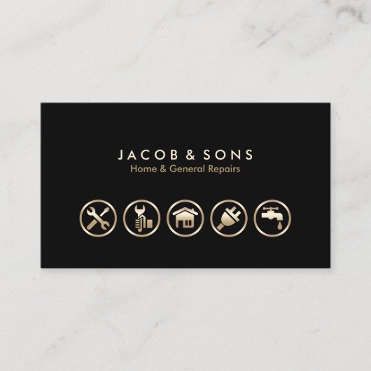 Home Algemene reparaties Gold Icons Visitekaartje (Voorkant)
