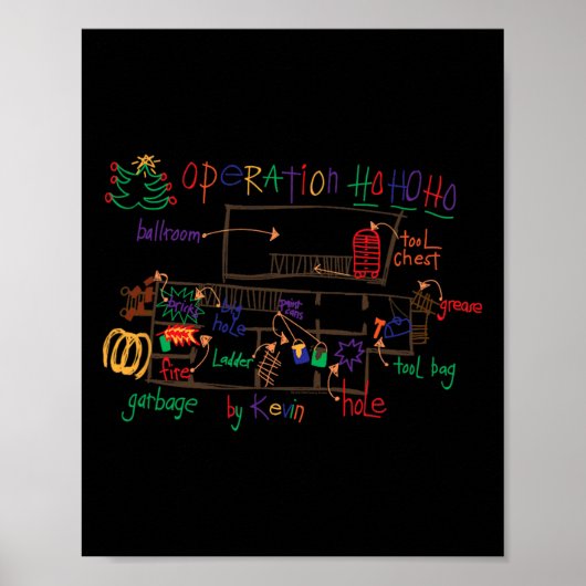 Home Alone 2 Kerst Kevin's Tekenoperatie H Poster (Voorkant)