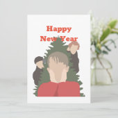 Home alone moderne kunst bedankkaart (Staand voorkant)