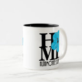 HOME Altamonte Springs blue hibiscus 11oz Tweekleurige Koffiemok (Voorkant rechts)