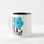 HOME Altamonte Springs blue hibiscus 11oz Tweekleurige Koffiemok (Voorkant links)