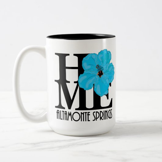 HOME Altamonte Springs Blue Hibiscus 15oz Tweekleurige Koffiemok (Links)