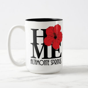 HOME Altamonte Springs Red Hibiscus 15oz Tweekleurige Koffiemok