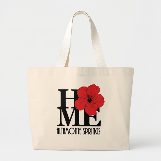 HOME Altamonte Springs Red Hibiscus Grote Tote Bag (Voorkant)