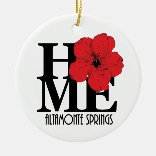 HOME Altamonte Springs Red Hibiscus Keramisch Ornament (Voorkant)