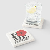 HOME Altamonte Springs Red Hibiscus Stenen Onderzetter (Zijkant)