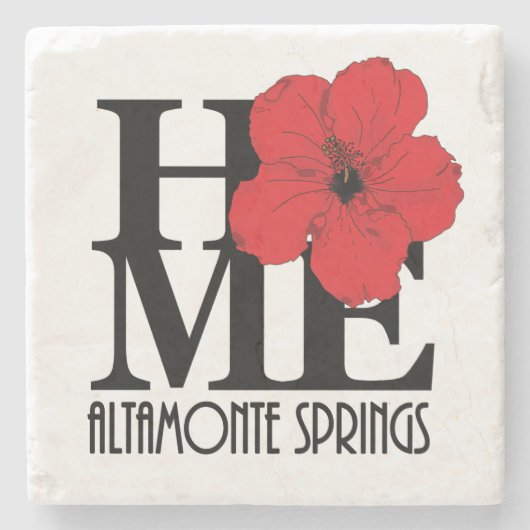 HOME Altamonte Springs Red Hibiscus Stenen Onderzetter (Voorkant)