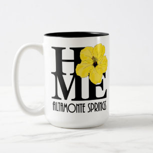 HOME Altamonte Springs Yellow Hibiscus 15oz Tweekleurige Koffiemok
