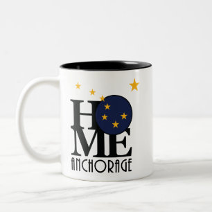 HOME Anchorage Alaska 11oz Tweekleurige Koffiemok