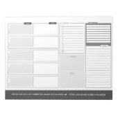 Home and Work Weekly Grijze Deskplanner Notitieblok (Voorkant)