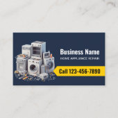 Home Appliance Reparatie Service Modern Navy Blue Visitekaartje (Voorkant)