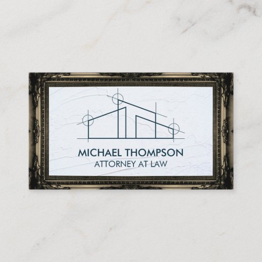 Home Architect Logo | Klassiek gouden frame Visitekaartje (Voorkant)