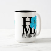 HOME Atlantic Beach 15oz Blue Hibiscus Tweekleurige Koffiemok (Voorkant rechts)