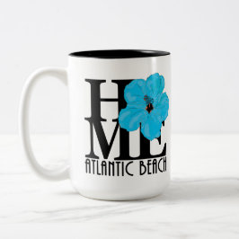 HOME Atlantic Beach 15oz Blue Hibiscus Tweekleurige Koffiemok