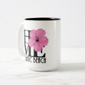 HOME Atlantic Beach 15oz roze hibiscus Tweekleurige Koffiemok (Voorkant links)