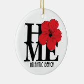 HOME Atlantic Beach Florida Red Hibiscus Keramisch Ornament (Rechts)