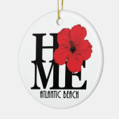 HOME Atlantic Beach Florida Red Hibiscus Keramisch Ornament (Links)