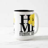 HOME Atlantic Beach Yellow Hibiscus 15oz Tweekleurige Koffiemok (Voorkant rechts)