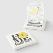 HOME Atlantic Beach Yellow Hibiscus Stenen Onderzetter (Zijkant)