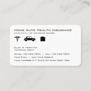Home Auto Health Insurance Agent Visitekaartje
