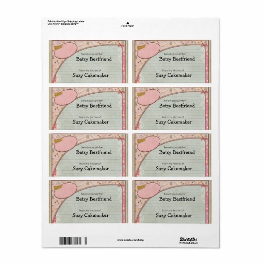 Home Baked Goods Gepersonaliseerde etiketten (Full Sheet)