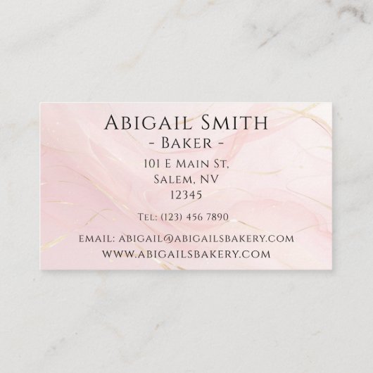 Home Bakkerij Cupcake Roze Frosting Bakken Visitekaartje (Achterkant)