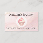 Home Bakkerij Cupcake Roze Frosting Bakken Visitekaartje (Voorkant)